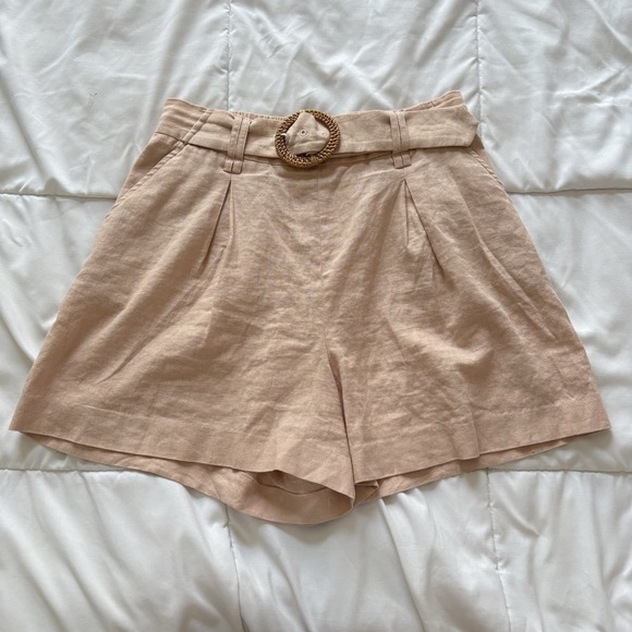 Sigrid Olsen Pants - Sigrid Olsen Shorts Linen Blend Womens 6 Pink Belted Summer Beach Coastal Dainty